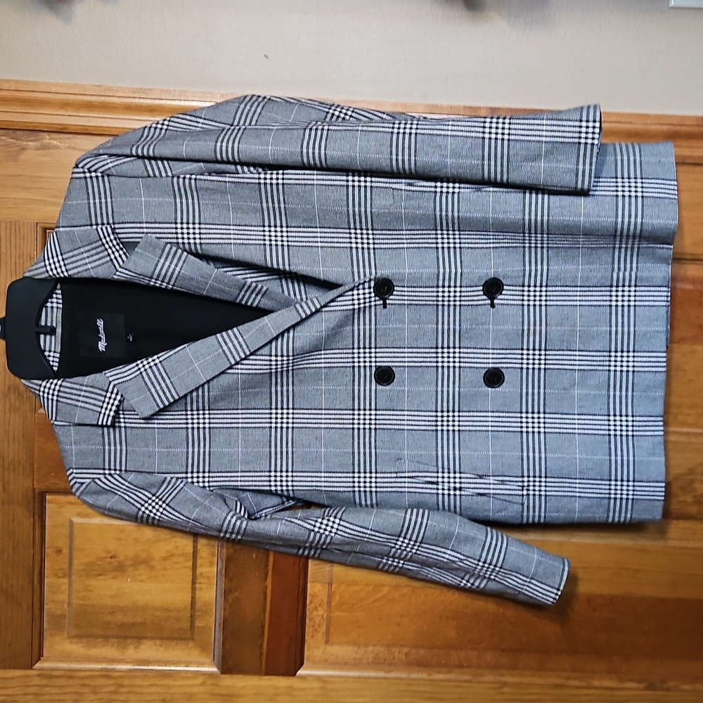 Madewell Caldwell Overized Plaid Double-Breasted Blazer Jacket - Picture 4 of 11